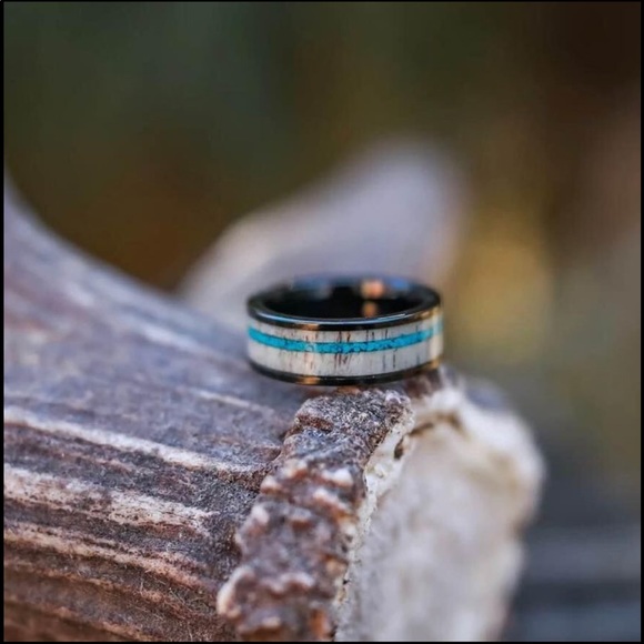 Size 12 Men’s wedding ring from antler rings - Picture 1 of 4